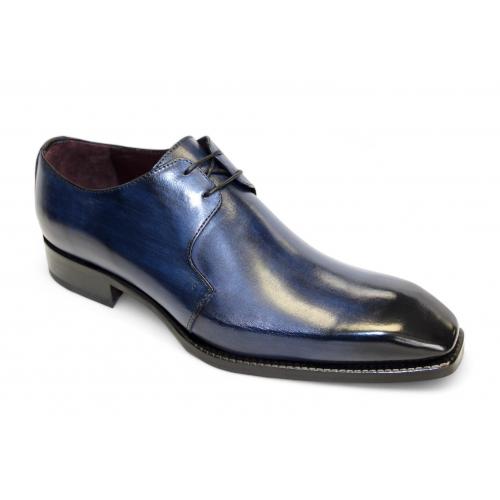 Emilio Franco "Franco" Navy Genuine Italian Calf Leather Lace-Up Dress Shoes.